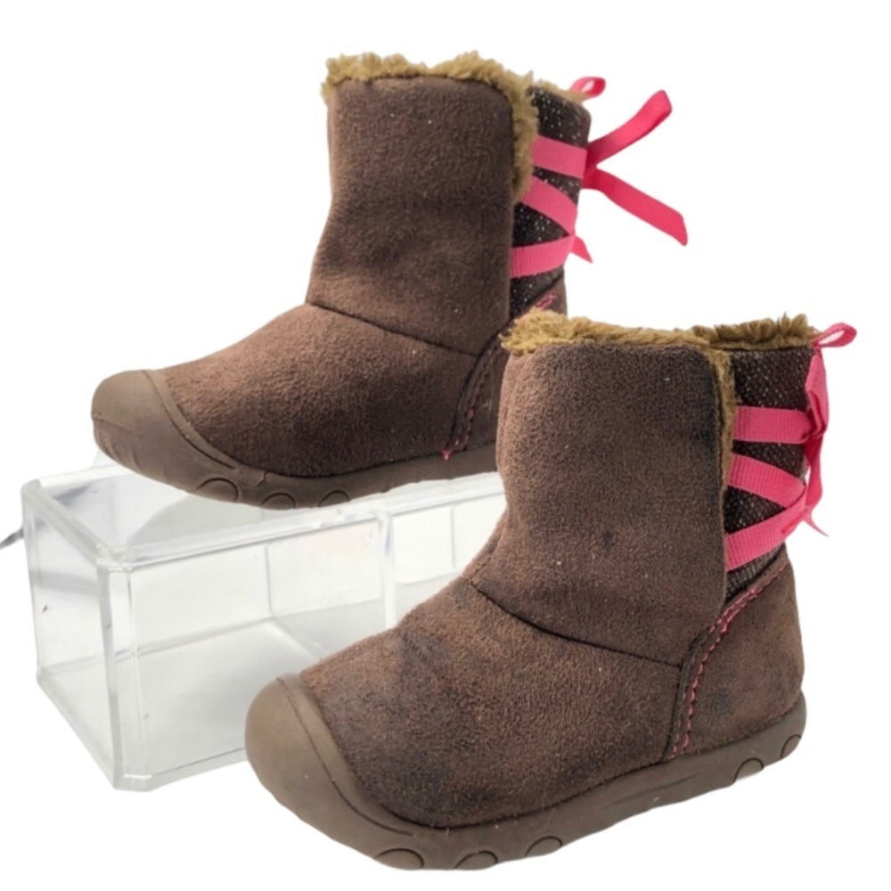 Carter's Child of Mine Winter Boots Girls Ribbon 5